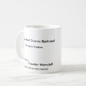 Adirondack landschaftliche Eisenbahn, Thendara Kaffeetasse (Vorderseite Links)
