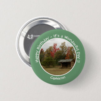 Adirondack Lean to im Herbst Artikel der Geburtsta Button