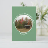 Adirondack Lean to im Herbst Artikel der Geburtsta Dankeskarte (Stehend Vorderseite)