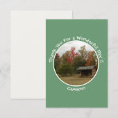 Adirondack Lean to im Herbst Artikel der Geburtsta Dankeskarte (Vorne/Hinten)