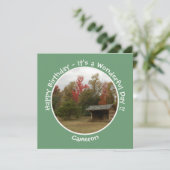 Adirondack Lean to im Herbst Artikel der Geburtsta Einladung (Stehend Vorderseite)