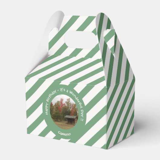 Adirondack Lean to im Herbst Artikel der Geburtsta Geschenkschachtel (Rückseite)