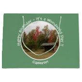 Adirondack Lean to im Herbst Artikel der Geburtsta Große Geschenktüte (Vorderseite)