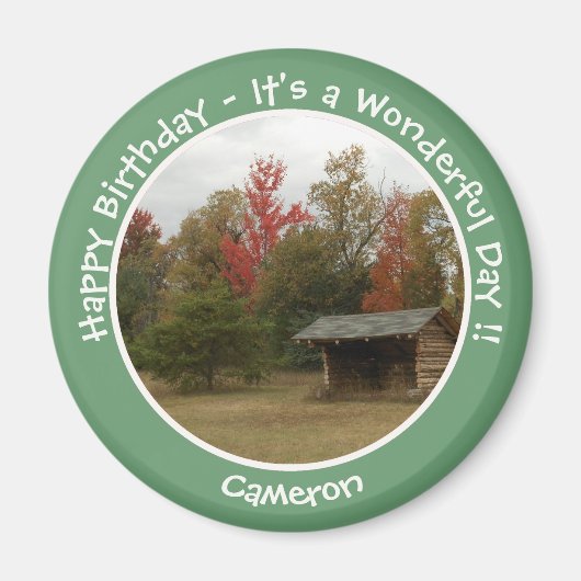 Adirondack Lean to im Herbst Artikel der Geburtsta Magnet (Vorne)
