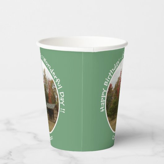 Adirondack Lean to im Herbst Artikel der Geburtsta Pappbecher (Rechts)