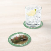 Adirondack Lean to im Herbst Artikel der Geburtsta Runder Pappuntersetzer (Vor Ort)