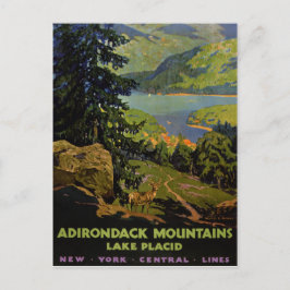 Adirondack Mountain Lake Placid Vintage Poster Re Postkarte