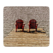 Adirondack Red Beach Chairs Hütte Land Schneidebrett (Vorderseite)