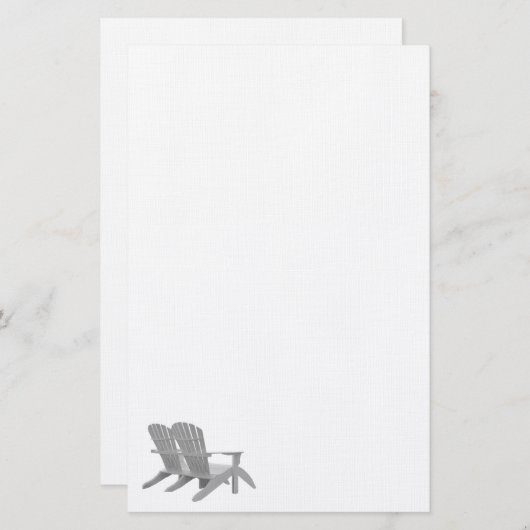 Adirondack sitzt Leinenpapier vor Briefpapier (Vorne/Hinten)