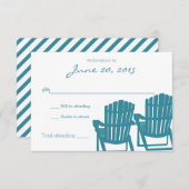 Adirondack Stairs Beach Wedding Response Card RSVP Karte (Vorne/Hinten)