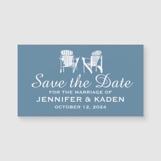 Adirondack Stairs GRAY BLUE | Save The Date Magnetkarte (Vorderseite)