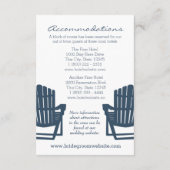 Adirondack Stairs Navy Blue Intinerary Begleitkarte (Rückseite)