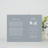 Adirondack Stairs Silver Gray Wedding Program (Stehend Vorderseite)