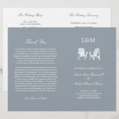 Adirondack Stairs Silver Gray Wedding Program (Vorne/Hinten)