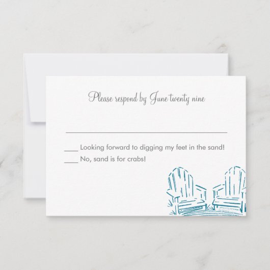 Adirondack Stuhl Hochzeit Einladung UAWG (Vorderseite)