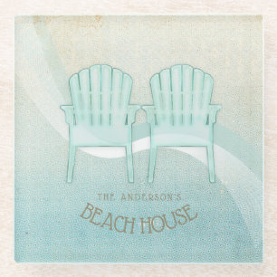 Adirondack-Stühle Aqua Blue ID623 Glasuntersetzer