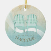 Adirondack-Stühle Aqua Blue ID623 Keramik Ornament (Vorne)