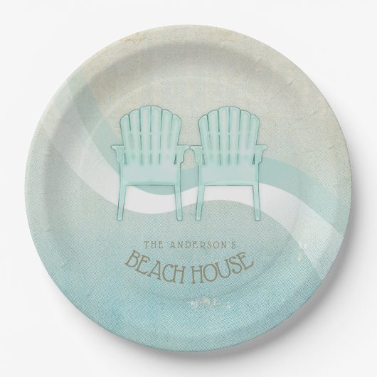 Adirondack-Stühle Aqua Blue ID623 Pappteller (Vorderseite)