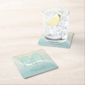 Adirondack-Stühle Aqua Blue ID623 Rechteckiger Pappuntersetzer (Vor Ort)