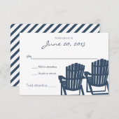 Adirondack Stühle Blue Beach Hochzeitkarte RSVP Karte (Vorne/Hinten)