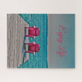 Adirondack Stühle Genießen Hütte Rustikale Seen Puzzle (Horizontal)