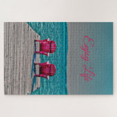 Adirondack Stühle Genießen Hütte Rustikale Seen Puzzle (Horizontal)