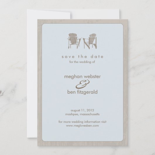 Adirondack-Stühle Hochzeit speichern das Datum Save The Date (Vorderseite)
