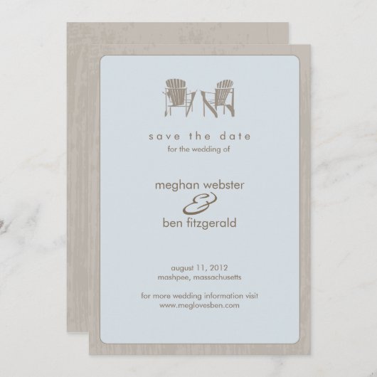 Adirondack-Stühle Hochzeit speichern das Datum Save The Date (Vorne/Hinten)