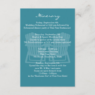 Adirondack-Stühle Hochzeitsprogramm Einladung