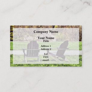 Adirondack-Stühle im Frühling Visitenkarte