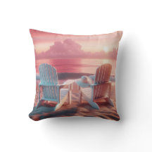 Adirondack-Stühle in rosa Sonnenuntergang