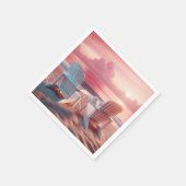 Adirondack-Stühle in rosa Sonnenuntergang Serviette (Ecke)