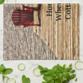 Adirondack Stühle rot Zuhause ist der Ort, an dem Geschirrtuch (Gefaltet)