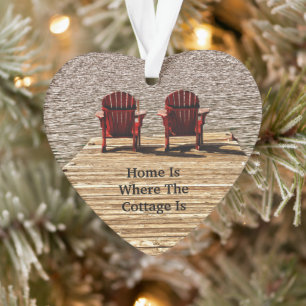 Adirondack Stühle rot Zuhause ist der Ort, an dem  Ornament