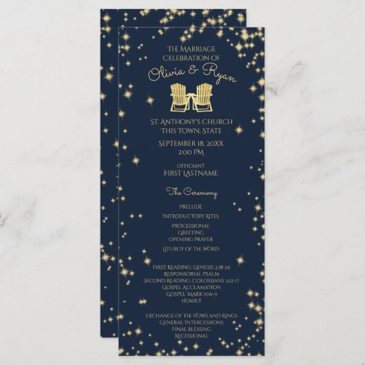 Adirondack Stühle und Starry Sky Navy Blue Programm (Vorne/Hinten)