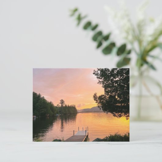Adirondack Sunset on the Lake Postcard Postkarte (Stehend Vorderseite)