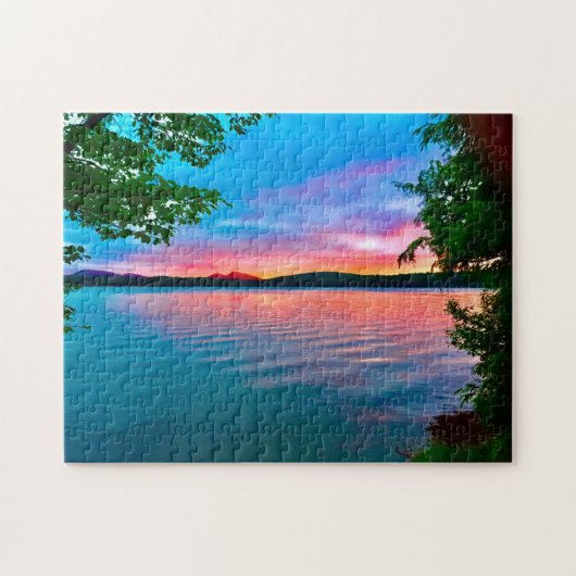 Adirondack sunset on the lake puzzle (Horizontal)
