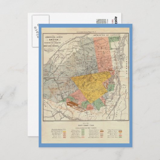 Adirondack Survey Sketch - Verplanck Colvin Karte (Vorne/Hinten)