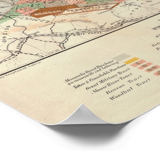 Adirondack Survey Sketch - Verplanck Colvin Karte Poster (Ecke)