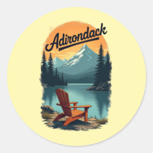 Adirondack Vintager Sitzplatz Runder Aufkleber