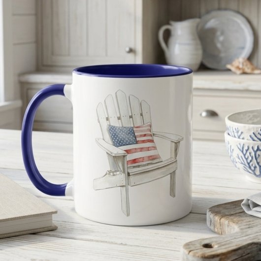 Adirondack, Vorsitzender des American Flag Pillow Tasse