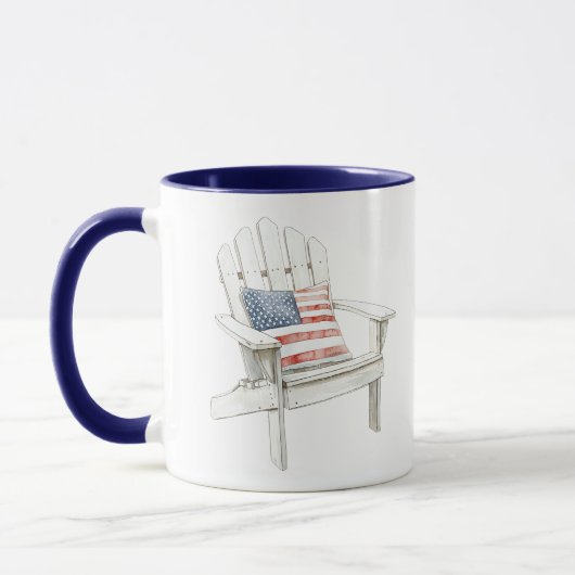 Adirondack, Vorsitzender des American Flag Pillow Tasse (Links)