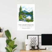 Adirondacks-Aquarellposter Adirondacks-Reise Poster (Heimbüro)