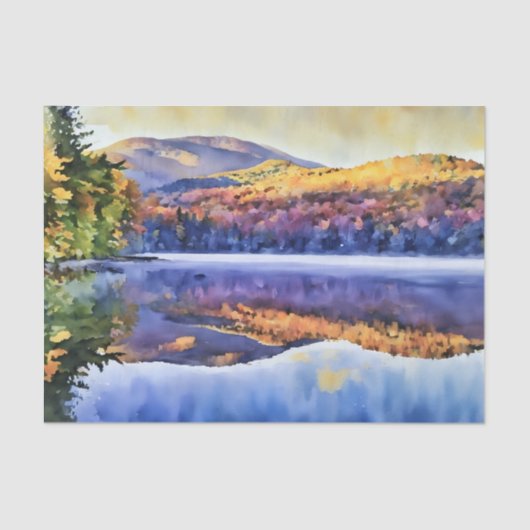 Adirondacks in the fall Heart Lake Tissue Paper Seidenpapier (Vorderseite)