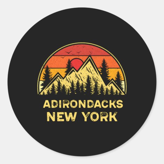 Adirondacks New York Ny Mountains Wandern Runder Aufkleber (Vorderseite)