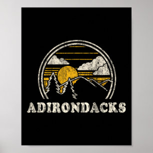 Adirondacks New York Ny T-Shirt Vintage Wandern Mo Poster