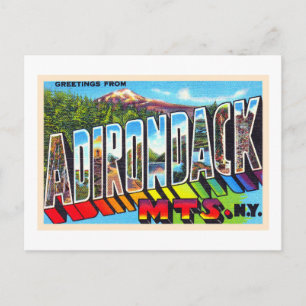 Adirondacks New York Vintage Große Buchstabe Postk Postkarte