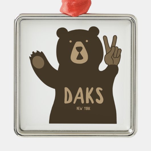 Adirondacks Peace Bären Ornament Aus Metall (Vorne)