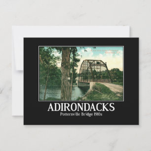 Adirondacks, Pottersville NY Brücke Vintage  Postkarte