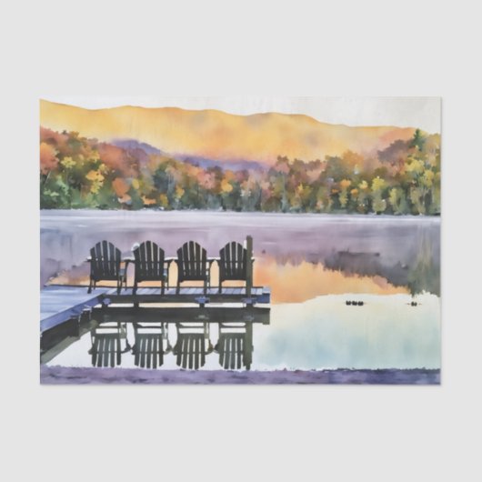 Adirondak fall Heart Lake watercolor tissue paper Seidenpapier (Vorderseite)
